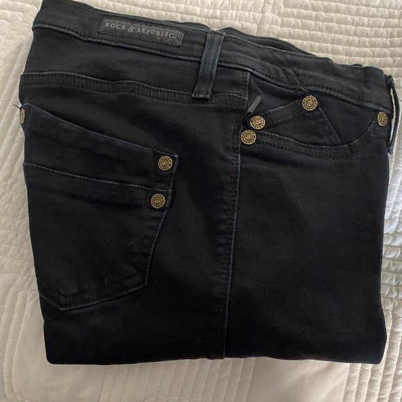 EUC Rock & Republic Black Kashmere Skinny Jeans~8 - Picture 8 of 11